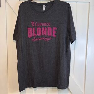 Bella+Canvas Dark Gray T-Shirt with Pink "Guinness Blonde" Print